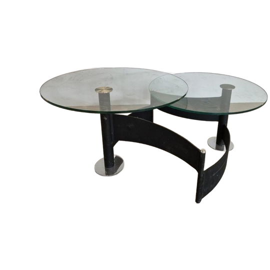Vintage Design Salontafel Met Draaiend Glas 1