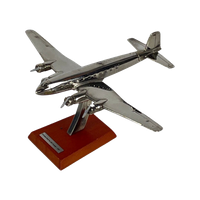 Scale Model Of An Airplane (Silver Plated) - Mounted On Wooden Base - Focke Wulf Fw200 Condor (19