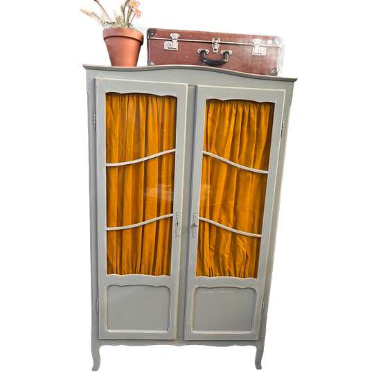 Vintage Brocante Vitrinekast / Buffetkast 1