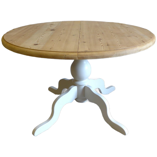 Prachtige Witte Landelijke Ronde Uitschuifbare Tafel 1