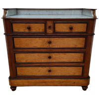 Vintage Frans Dressoir Commode Ladekast Met Marmer Blad 505