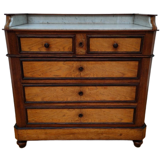 Vintage Frans Dressoir Commode Ladekast Met Marmer Blad 505 1
