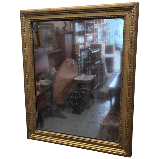Antieke Houten Goudkleurige Spiegel 1