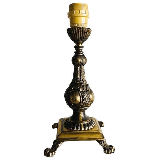 Franse Hoge Lampenvoet Barok Messing Met Klauwpoten 1950’s 1