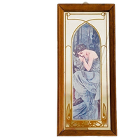 Mucha Artdeco Print Met Spiegel Jaren 70