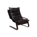 High-Back Scandianavian Lounge Chair / Fauteuil - Leder thumbnail 1