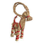 Zweedse Julbock Van Stro Met Rood Lint 33Cm Hoog thumbnail 1