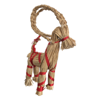 Zweedse Julbock Van Stro Met Rood Lint 33Cm Hoog