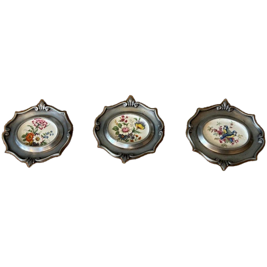 3 Tinnen Porseleinen Wandborden Schwarzenhammer 1
