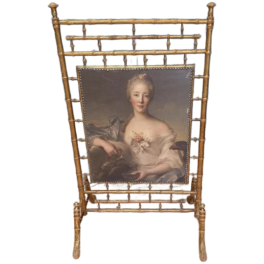 Schitterende Sleets Verguld Antiek Haardscherm 1