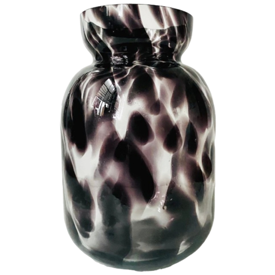 Vaas Glas Zwarte Vlekjes Dots 1