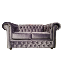 Chesterfield 2-zits Bank – Paars Fluweel