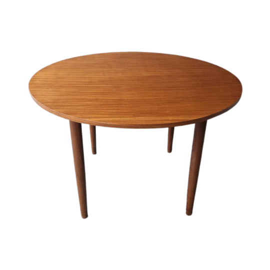 60'S Vintage Ronde Eettafel Teakhouten Vintage Tafel 1