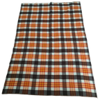 Bruin Deken/Plaid Met Rood Oranje Wit Geblokt (2 Zijdig) thumbnail 1