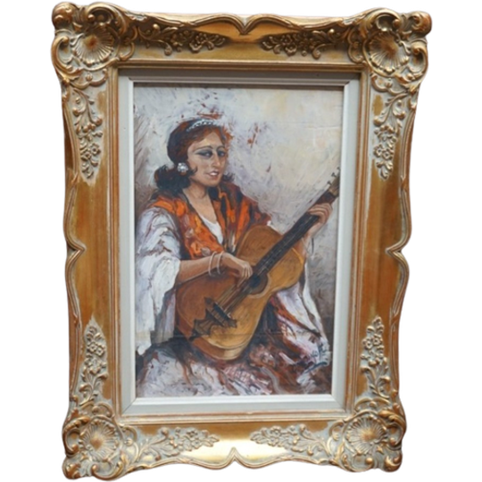 Schilderij «zigeunervrouw». Handtekening Charles Melikoff. 1