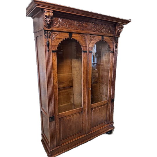 Demontabele Antiek Eiken Kast Met 3 Verstelbare Planken, 199 Cm Hoog 1
