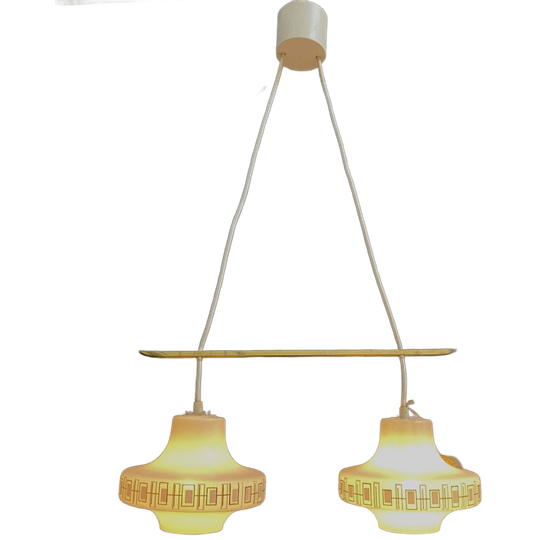 Double Glass Hanging Lamp 1960s 1