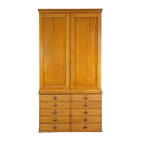 Prachtige Zeer Grote Engelse Victoriaanse Buffetkast/ Housekeeper Cupboard Met Lades En Legplanken