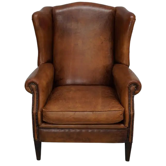 Vintage Dutch Cognac Colored Leather Club Chair 1