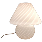 Murano Witte Swirl Mushroom Lamp, Jaren 70 thumbnail 1