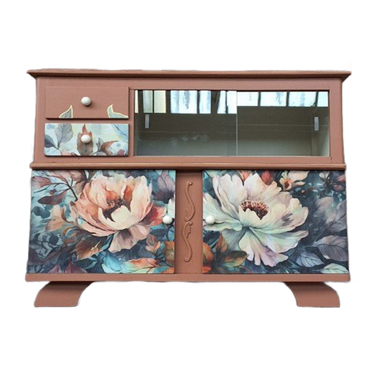 Kastje, Klein Dressoir, Vitrinekast, Commode, Gerestyled 1