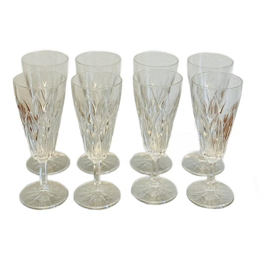 Set Van 8 Vintage Champagneglazen Flutes 1