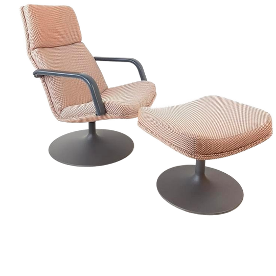 Artifort F142 Draaifauteuil Ottoman | Voetenbank Nieuwe Stof 1