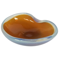 Murano Sommerso - Asbak - Opaline - Okergeel - Lichtpaars - Italie - 70's