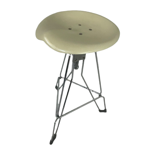 Yasu Sasamoto- Dulton - Industrial Vintage Bar Stool With Tractor Seating, Model Clipper Ii