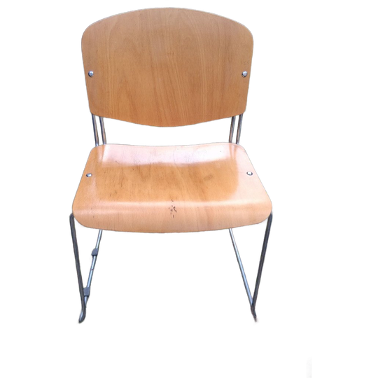 Vintage Slede Stoelen Chroom / David Rowland Stijl 1