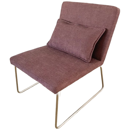 Herstoffeerde Vintage Fauteuil | Aubergine Paars | Incl Kussen 1