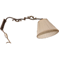 Vintage Schaarlamp, Wandlamp Brons Met Beige Kap