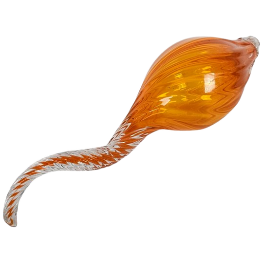 Glaspegel - Spiraal - Oranje - Ophangoog - Murano Stijl 1