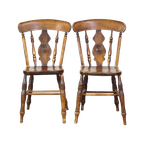 Set Van 2 Antieke Eetkamerstoelen Uit Midden 19e Eeuw thumbnail 1