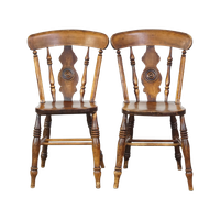 Set Van 2 Antieke Eetkamerstoelen Uit Midden 19e Eeuw