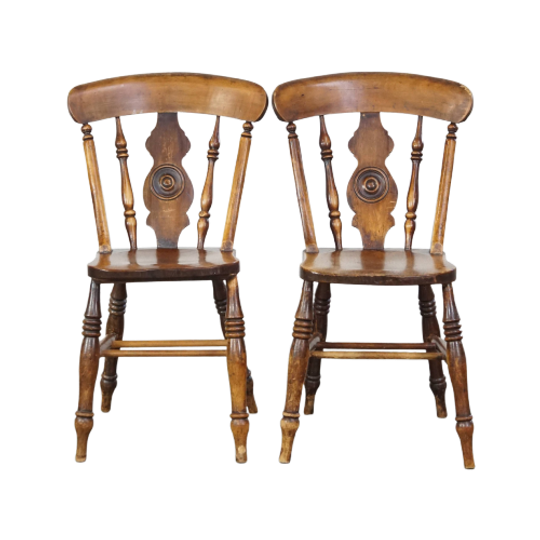 Set Van 2 Antieke Eetkamerstoelen Uit Midden 19e Eeuw 1