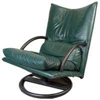 Vintage Rolf Benz Leren Swivel Fauteuil, Torino Bmp