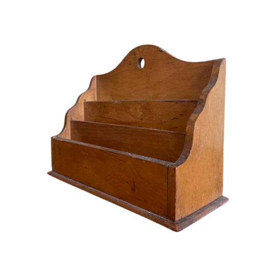 Postbakje Brievenbakje Art Deco 1930 Kersenhout Frans 1
