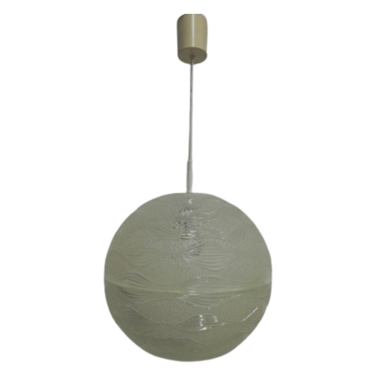 Vintage Hanglamp Met Ronde Kunststof Bol 1