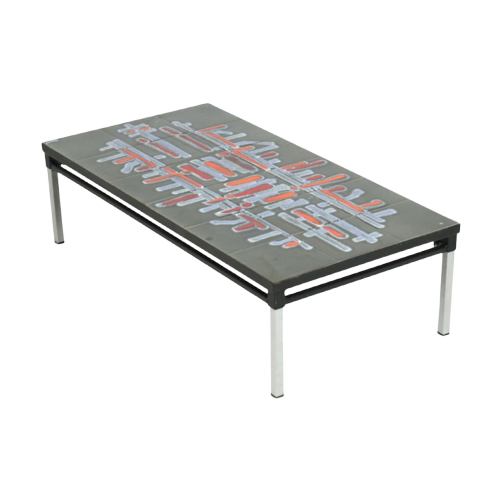 Vintage Abstracte Keramische Tegeltafel Belarti Adri Design 93Cm