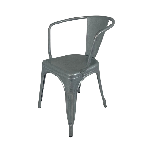 Xavier Pauchard - Tolix (Original And Marked) - Industrial Vintage Chair - Grey (Hammerrite)