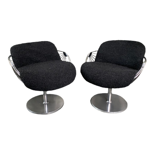 Paar 'atomic Ball' Stoelen Van Rudi Verelst Voor Novalux - België 1974 1