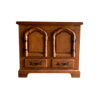 Brutalist 2 Doors Oak And Brass Cabinet thumbnail 1