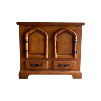 Brutalist 2 Doors Oak And Brass Cabinet