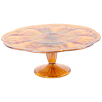 Art Deco Oranje Taartschotel Parelmoer Gebak Schaal Depression Glass