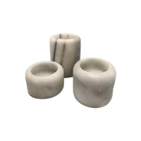 Set Vintage Marmer Theelichthouders 3 Stuks