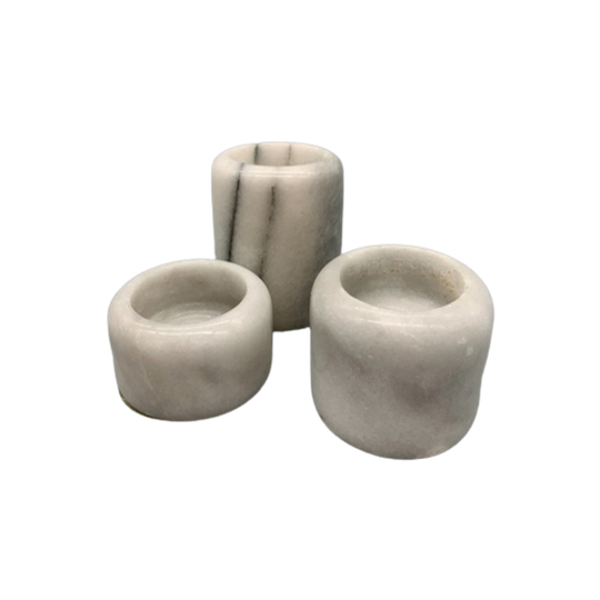 Set Vintage Marmer Theelichthouders 3 Stuks 1