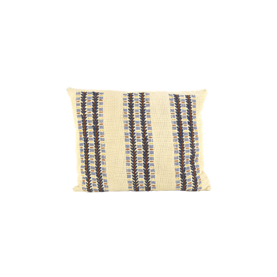 Beige Kussen Blauw Gehaakt 1