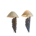 Set Van 2 Vintage Xl Brutalist Tafellampen / Verlichting thumbnail 1