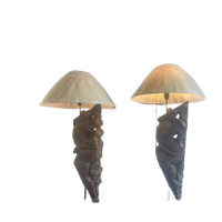 Set Van 2 Vintage Xl Brutalist Tafellampen / Verlichting
